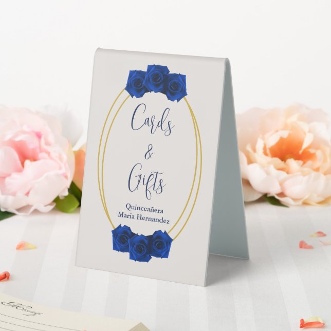 Royal Blue and Gold Geometric Quinceañera (In SItu (Wedding))