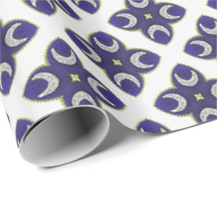 Royal blue and Gold Luxury Holiday  Wrapping Paper