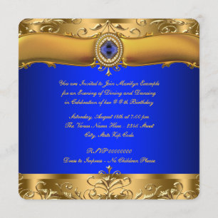 Royal Blue and Gold Party Invitation