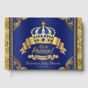 Royal Blue and Gold Prince Baby Shower Guest Books