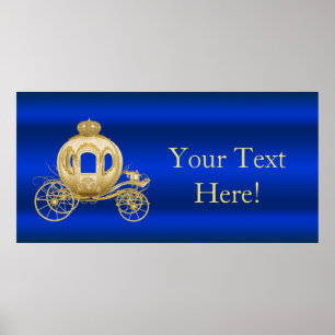 Royal Blue and Gold Prince Baby Shower Poster