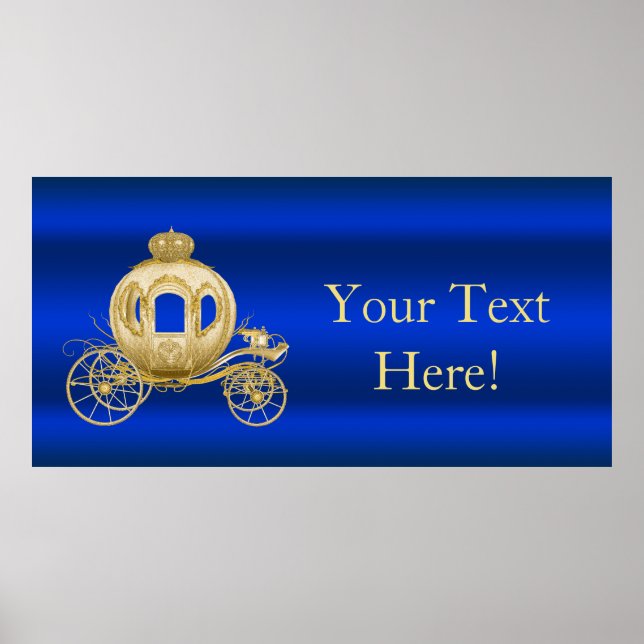 Royal Blue and Gold Prince Baby Shower Poster (Front)