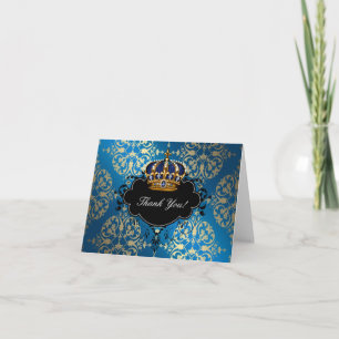 Royal Blue and Gold Prince Thank You