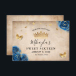 Royal Blue and Gold Rose Parchment Elegant Save The Date<br><div class="desc">Are you looking for elegant save the date ideas in royal blue and gold party theme colours? These easy DIY template save the date invitations enable you to create your own unique fairytale princess stationery. The botanical vintage floral watercolor art by Raphaela Wilson spotlights royal blue roses with faux metallic...</div>