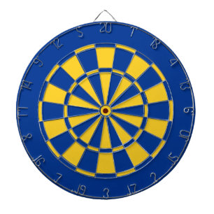 Royal Blue and Gold Team Colour Dartboard and Dart