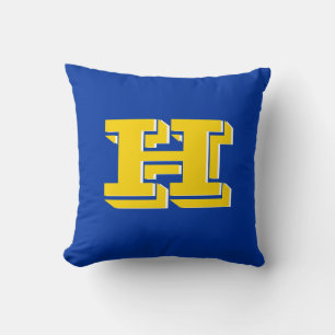 Royal Blue and Gold Team Pride Monogram Cushion