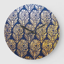 Royal Blue and Gold Tree of Life Pattern