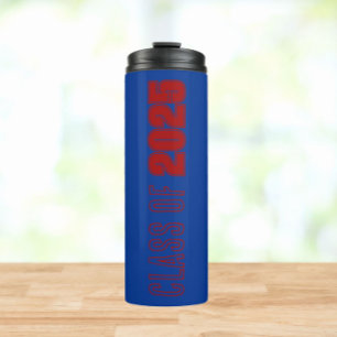 Royal Blue and Red School Colors Class Year Thermal Tumbler