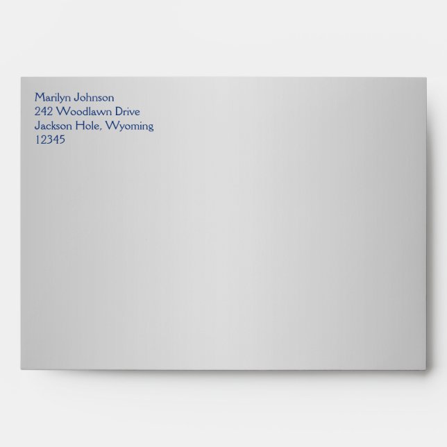 Royal Blue and Silver Envelope for 5x7 Sizes (Front)