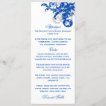 Royal Blue and Silver Flourish Menu<br><div class="desc">© 2012 Socialite Designs.  Beautiful corner swirls and flourishes wedding menu cards.</div>