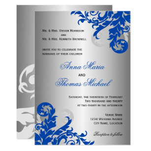 Royal Blue Wedding Invitations Zazzle Co Uk