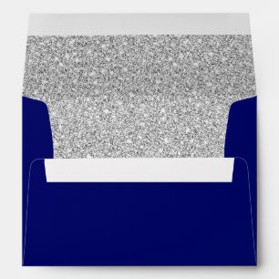 Royal Blue and Silver Glitter Envelope