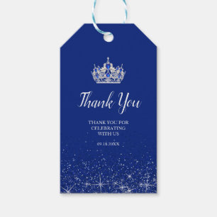 Royal Blue and Silver Glitter Gift Tags