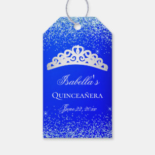 Royal Blue And Silver Quinceanera Gift Tags