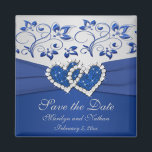 Royal Blue and Silver Wedding Favour Magnet<br><div class="desc">This save the date magnet matches the invitation and other items shown below. The text is customisable so you can change it to say "Thank You" and give it out as a wedding favour if you want to. If you require any other matching items in this design, please email me...</div>