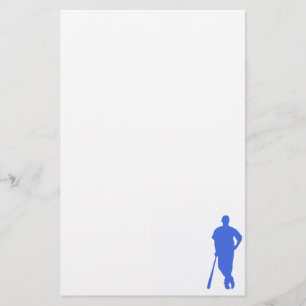Royal Blue and White Baseball Stationery