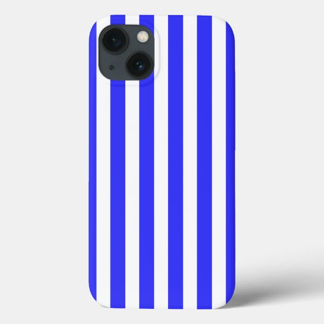 Royal blue and white candy stripes Case-Mate iPhon iPhone Case (Back)