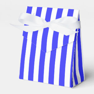 Royal blue and white candy stripes favour box