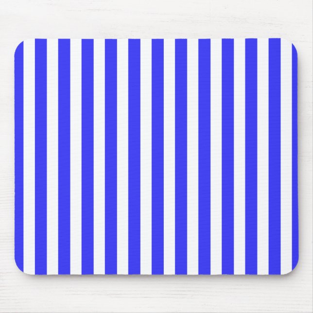 Royal blue and white candy stripes mouse mat (Front)