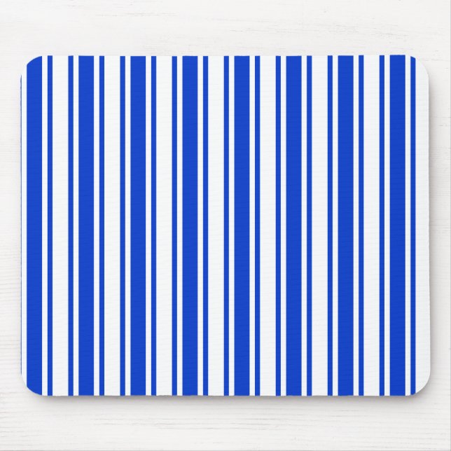 Royal blue and white candy stripes mouse mat (Front)