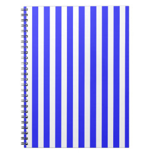 Royal blue and white candy stripes notebook