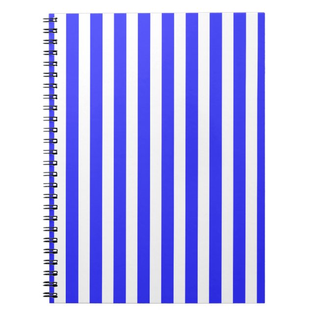 Royal blue and white candy stripes notebook (Front)