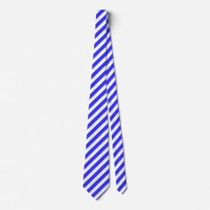 Royal blue and white candy stripes tie