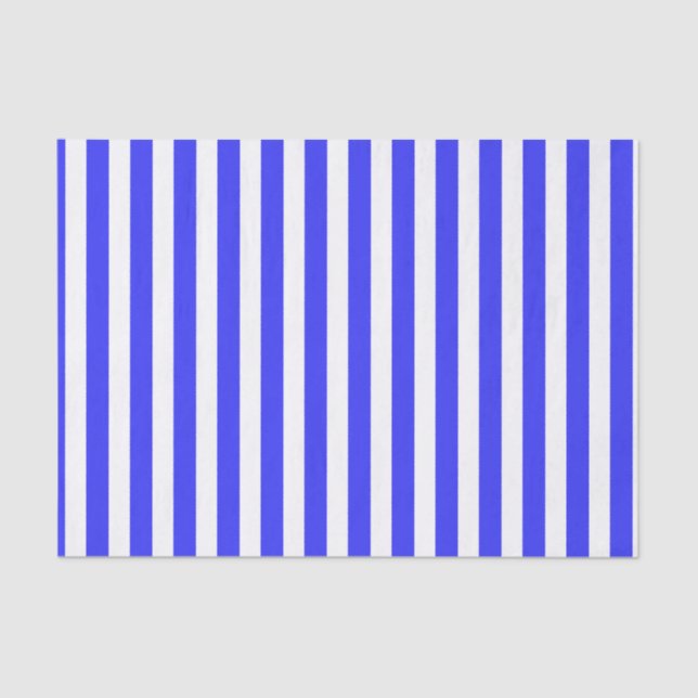 Royal blue and white candy stripes tissue paper (Front)