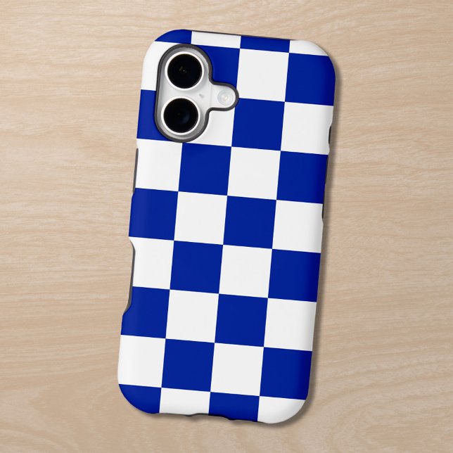 Royal Blue and White Checkered Pattern (Royal Blue and White Checkered Pattern Case-Mate iPhone Case in situ)