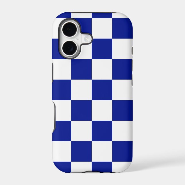 Royal Blue and White Checkered Pattern (Back)