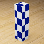 Royal Blue and White Chequered Pattern Wine Gift Box<br><div class="desc">Classic royal blue and white chequered pattern is made of rows of alternating white and blue squares. Feel free to customise the product to make it your own.  

 Digitally created 9000 x 6000 pixel image. 
 Copyright ©2015 Claire E. Skinner,  All rights reserved.</div>