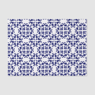 Royal Blue and White Damask Pattern      Tissue Paper