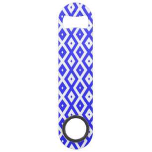 Royal blue and white diamond pattern