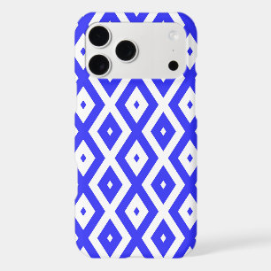 Royal blue and white diamond pattern