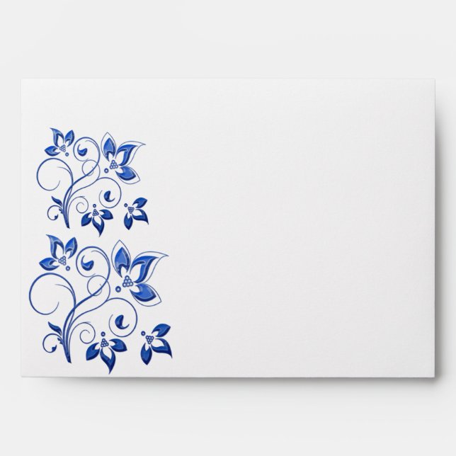 Royal Blue and White Envelope for 5x7 Sizes (Front)