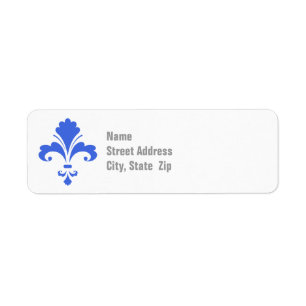 Royal Blue and White Fleur-de-lis
