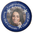 Royal Blue and White Graduation Photo