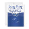 Royal Blue and White Joined Hearts Invitation