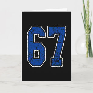 Royal Blue And White Number 67 Jersey Player Unifo Card