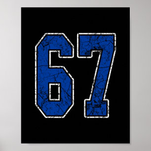 Royal Blue And White Number 67 Jersey Player Unifo Poster