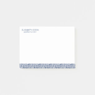 Royal Blue and White Paisley Pattern Post-it Notes