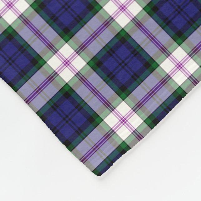 Royal Blue and White Plaid Baird Dress Tartan Fleece Blanket (Corner)