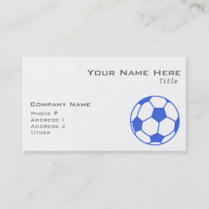 Royal Blue and White Soccer Ball Business Card