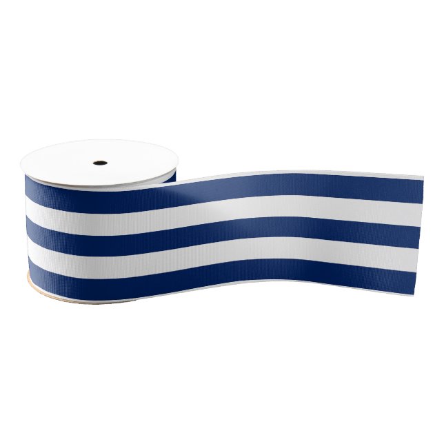 Royal Blue and White Stripes Grosgrain Ribbon (Spool)