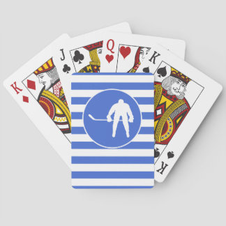Royal Blue and White Stripes; Hockey Playing Cards