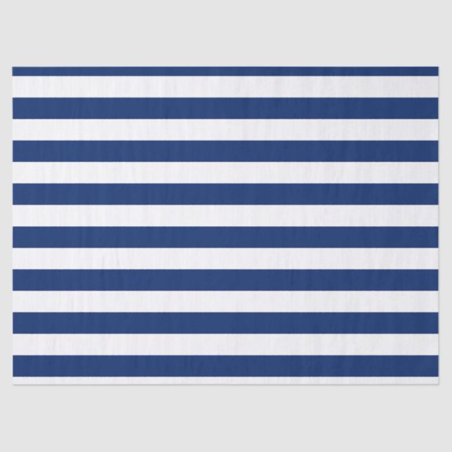 Royal Blue and White Stripes Tissue Paper (Front)