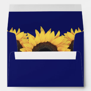 Royal Blue and Yellow Sunflower Envelope