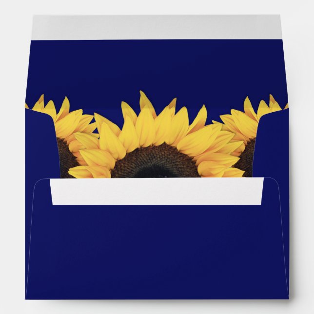Royal Blue and Yellow Sunflower Envelope (Back (Bottom))