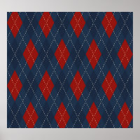 Royal Blue Argyle Christmas Pattern