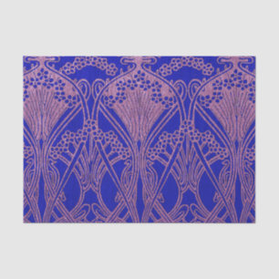 Royal blue,Art nouveau pattern,royal purple, flora Tissue Paper
